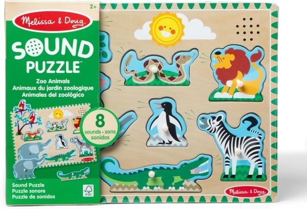 Melissa & Doug MPZ WPZ Zoo Animals Sound Pzl GML, 8 kpl, Eläimet, 2 vuosi/vuosia