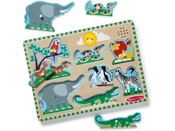 Melissa & Doug MPZ WPZ Zoo Animals Sound Pzl GML, 8 stykker, Dyr, 2 år
