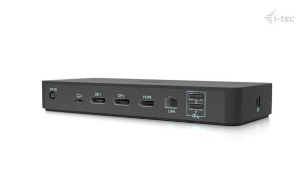 i-Tec - Dokkingstasjon - USB-C / USB4 / Thunderbolt 3 / Thunderbolt 4 / Thunderbolt 5 - HDMI, 2 x DP - 1GbE - 135 watt - Europa