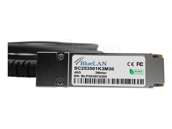 BlueOptics MCC1V30A-003-BL, 3 m, DAC, QSFP, 4x SFP+
