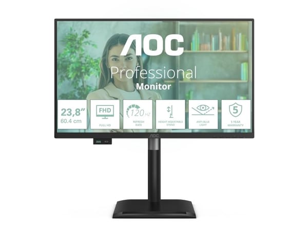 AOC 24P4U, 60,5 cm (23,8"), 1920 x 1080 piksler, Full HD, Svart