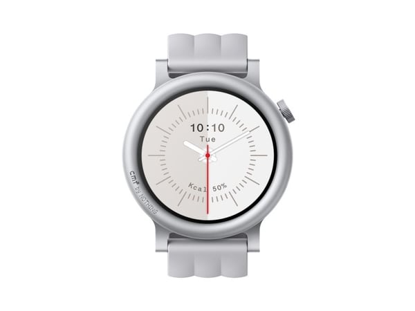 CMF Watch 3 Pro - Metall - smartklokke med stropp - væskesilikon - håndleddstørrelse: inntil 258 mm - display 1.43" - Bluetooth - 51 g - lysegrå