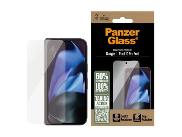 PanzerGlass ® Skjermbeskytter Google Pixel 10 Pro Fold | Classic Fit, Google, Google - New Pixel 9 Pro, tørr påføring, ripebestandig, støtbestandig...