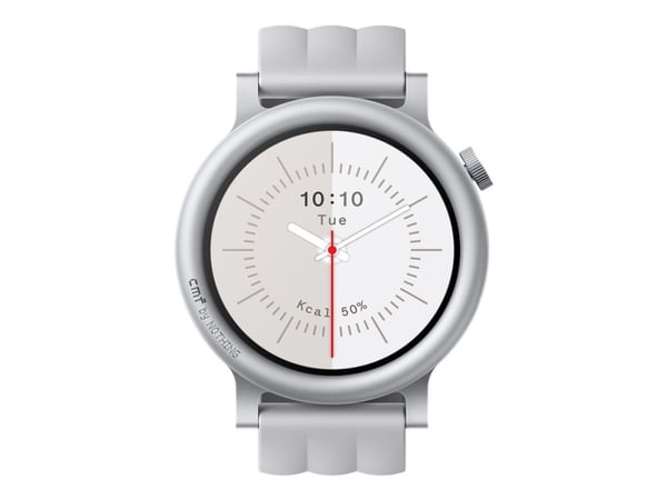 CMF Watch 3 Pro - Metall - smart klocka med rem - flytande silikon - handledsstorlek: upp till 258 mm - display 1.43" - Bluetooth - 51 g  - ljusgrå