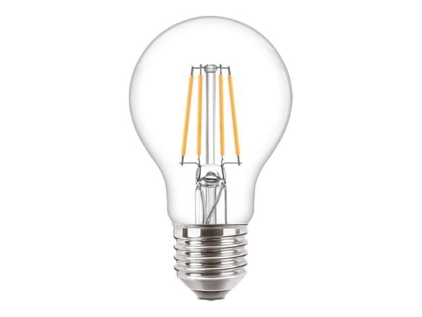 Philips CorePro - LED-filamentlyspære - form: A60 - klar finish - E27 - 4.3 W (ekvivalent 40 W) - klasse F - varmt hvitt lys - 2700 K
