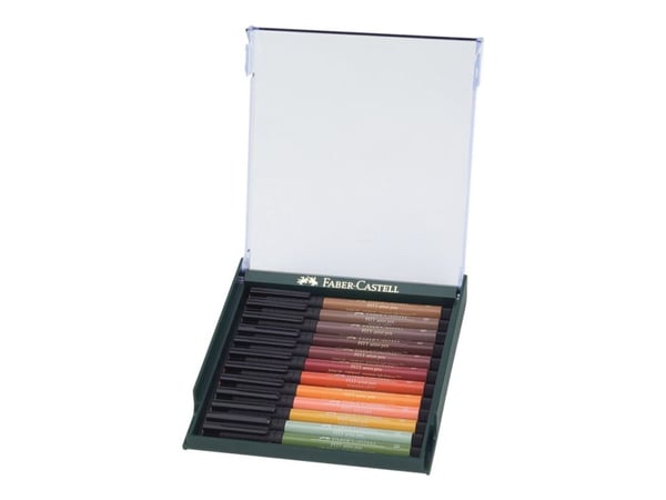 Faber-Castell PITT Artist Pen Skin tones - Børstepenn - permanent - assorterte farger - tusj (en pakke 12)