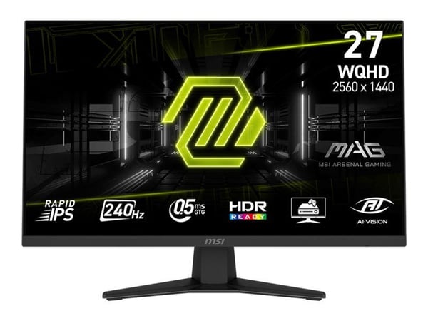 MSI MAG 274QF X24 - LED-skjerm - gaming - 27" - 2560 x 1440 QHD @ 240 Hz - Fast IPS - 250 cd/m² - 1000:1 - 0.5 ms - 2xHDMI, DisplayPort