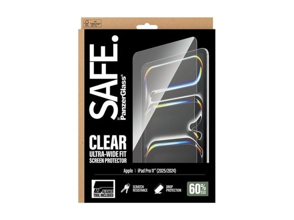 PanzerGlass SAFE. by ® Näytönsuoja iPad Pro 11" (2024-2025) | Ultra-Wide Fit w. Fastfit tool, Apple, Apple - iPad Pro 11" (2024), Apple - iPad Pro ...