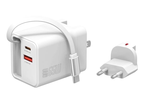 4smarts Flex Jojo 65W GaN 2xUSB-C + USB-A verkkolaturi valkoinen