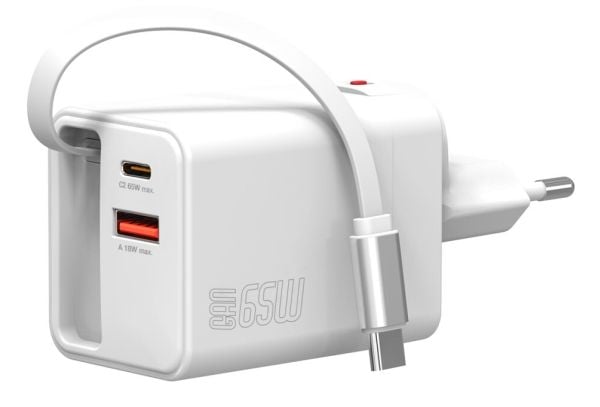 4smarts Flex Jojo 65W GaN 2xUSB-C + USB-A verkkolaturi valkoinen