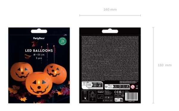 Pumpa ballonger LED, 5 st