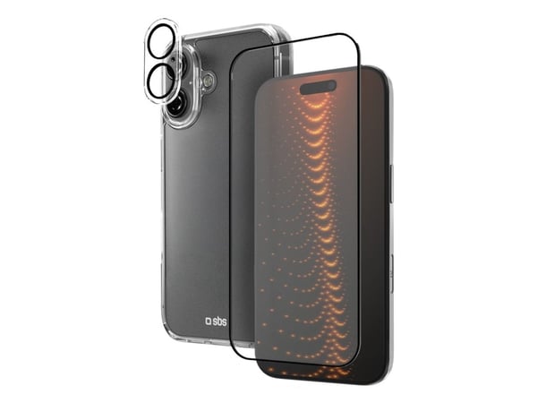 SBS TEKITD3OIP1661, Suojus, Apple, iPhone 16, 15,5 cm (6.1"), musta, Läpinäkyvä