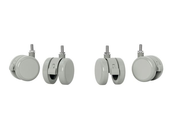 Leitz Låsbara hjul för Ergo Elektriskt Höj- & Sänkbart Skrivbord (65340001), Grå, 4 cm, 40 mm, 40 mm, 80 mm, 4 styck