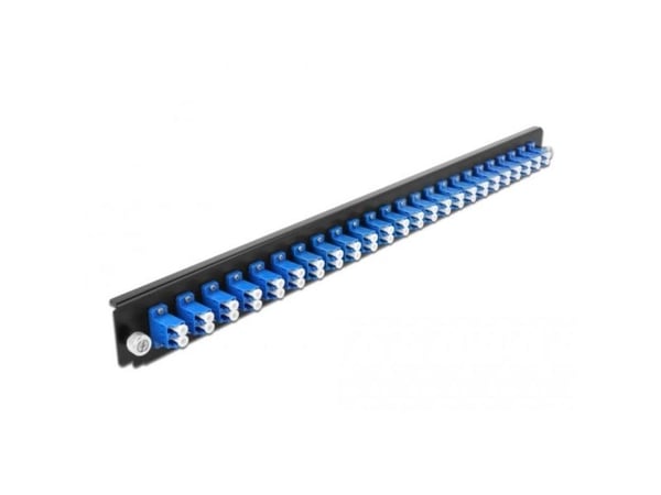 Delock - Fiber-optic splice box rack mount panel - front - LC SM X 24 - blå - 1U - 19"