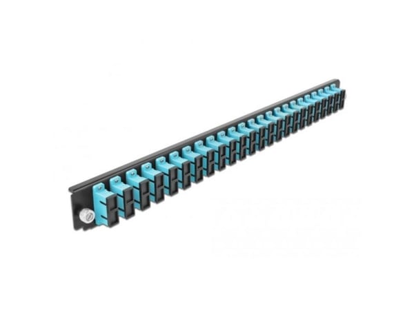 Delock - Fiberoptisk skjøtebokpanel - foran - SC SM X 48 - svart, akvamarin - 1U - 19"