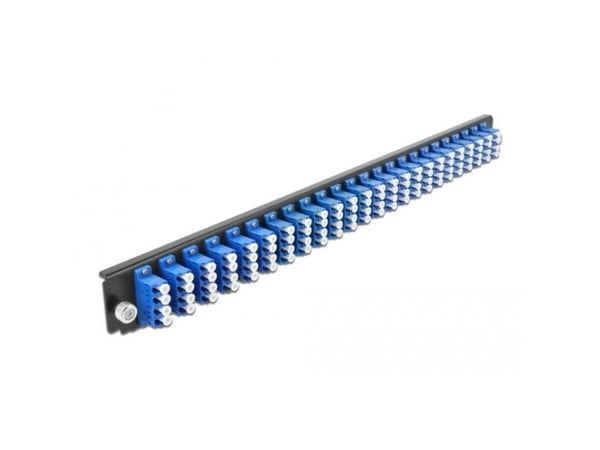 Delock - Fiber-optic splice box rack mount panel - front - LC SM X 24 - blå - 1U - 19"