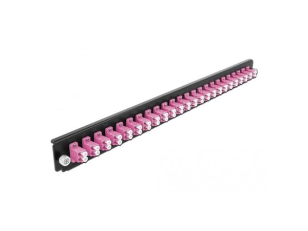 Delock - Fiber-optic splice box rack mount panel - front - LC MM X 24 - fiolett - 1U - 19"