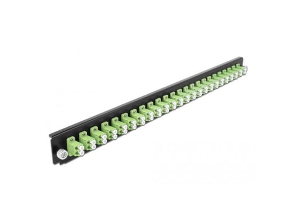 Delock - Fiber-optic splice box rack mount panel - front - LC MM X 24 - limegrønn - 1U - 19"