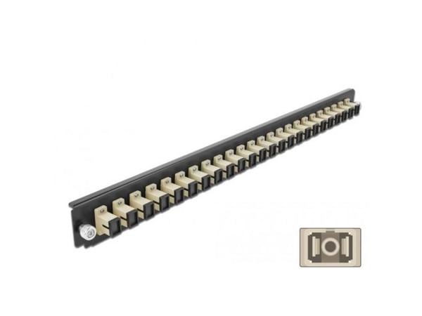 Delock - Fiber-optic splice box rack mount panel - front - SC MM X 24 - beige - 1U - 19"