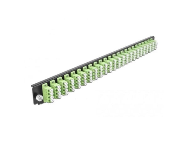 Delock - Fiber-optic splice box rack mount panel - front - LC MM X 24 - limegrønn - 1U - 19"