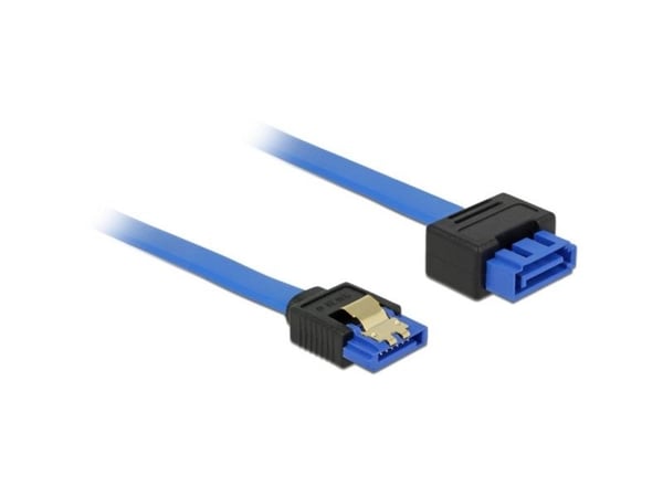 Delock - SATA-jatkojohto - Serial ATA 150/300/600 - SATA (P) SATA (R) - SATA (P) hasp - 1 m - sininen