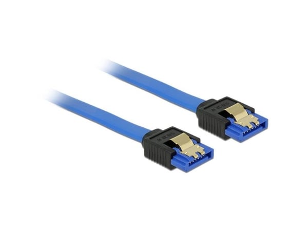 Delock - SATA-kabel - Serial ATA 150/300/600 - SATA(R) til SATA(R) - 20 cm - hasp - blå