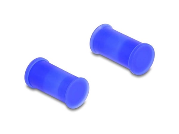 Delock - Støvdekselsett for kontakt - for solar male and female connector, silicone, 2-parts - blå (en pakke 10)