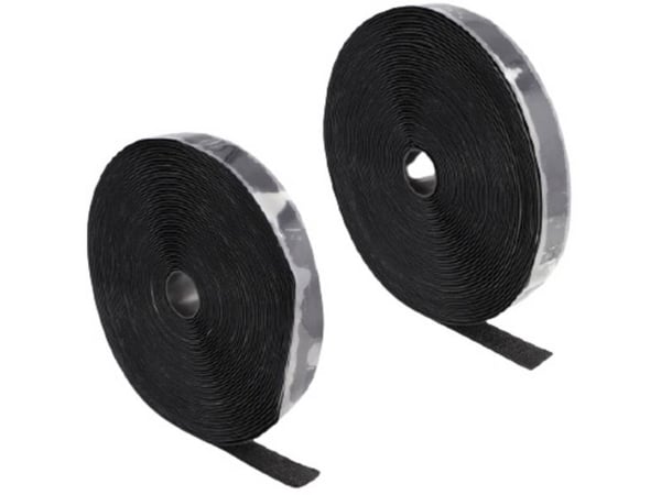 DeLOCK 20857, Nailon, Polyesteri, Musta, 25 mm, 15 m, Muovipussi