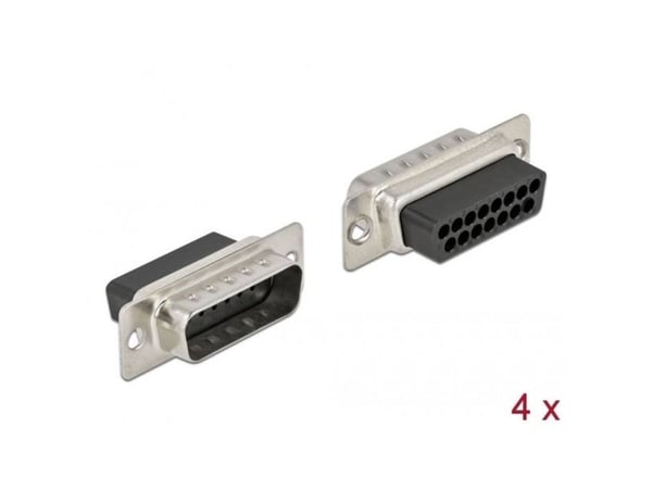 Delock - Krympeskall - D-Sub 15 pin crimp male (en pakke 4)
