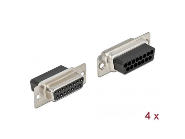 Delock - Seriell kontakt - 15 pin D-Sub (DB-15) (hunn) (en pakke 4)