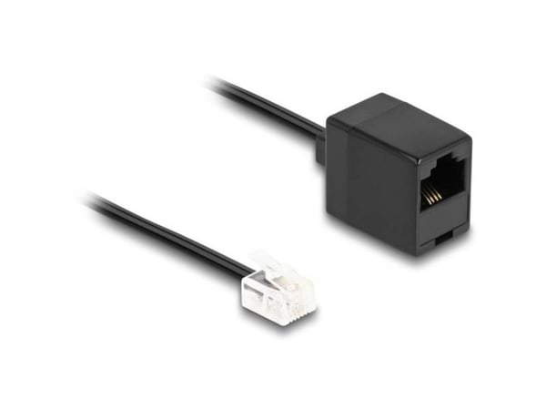Delock - Telefonkabel - RJ-11 (hann) til RJ-45 (hunn) - 2 m - flat - svart
