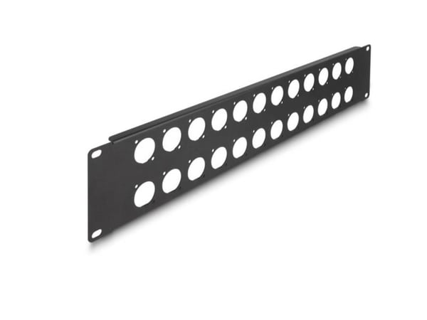Delock - Kopplingspanel (tom) - D-typ - rackmontering - svart - 2U - 19" - 24 portar