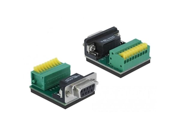 Delock - Seriell adapter - DB-9 (hunn) til 9-pins terminalblokk - tommelskruer, trykknapp