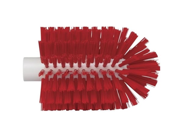 Rørbørstehoved, Vikan, 17cm, Ø10cm, rød, polyester/PP/rustfrit stål