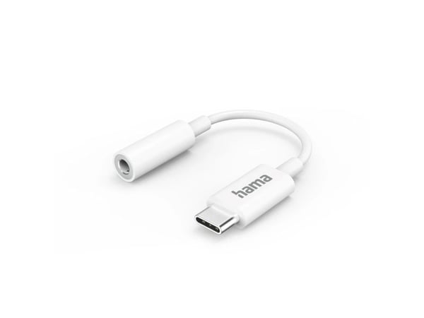 Hama Aux-sovitin USB-C - 3,5 mm:n pistorasia, valkoinen (00139540)