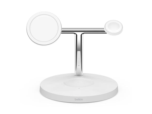 Belkin BoostCharge Pro 3-in-1 - Trådløst ladestativ - med MagSafe - 15 watt - Fast Charge - hvit