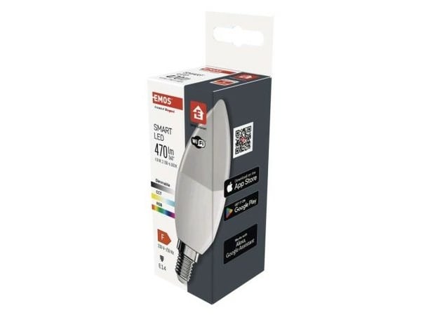 Emos ZQW322R, Älylamppu, Wi-Fi, Valkoinen, LED, E14, Multi