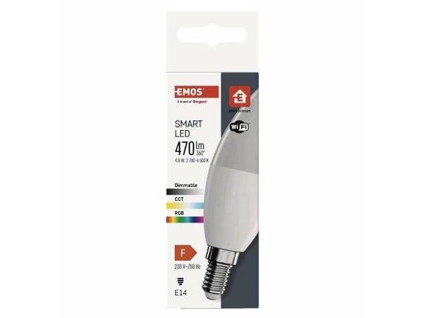 Emos ZQW322R, Älylamppu, Wi-Fi, Valkoinen, LED, E14, Multi