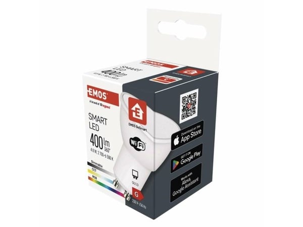 Emos ZQW832R, Smartpære, Wi-Fi, Hvit, LED, GU10, Multi