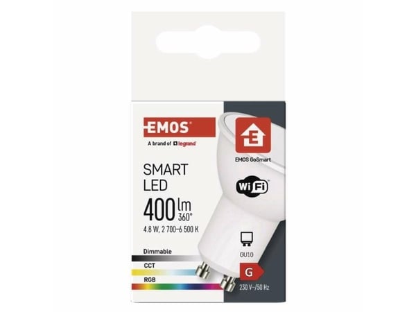 Emos ZQW832R, Smartpære, Wi-Fi, Hvit, LED, GU10, Multi