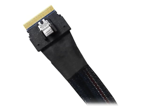 Icy Dock MB306L-B, 0,5 m, SlimSAS 8i SFF-8654, 2x SlimSAS 4i SFF-8654, Rett, Rett, Hankjønn/hankjønn