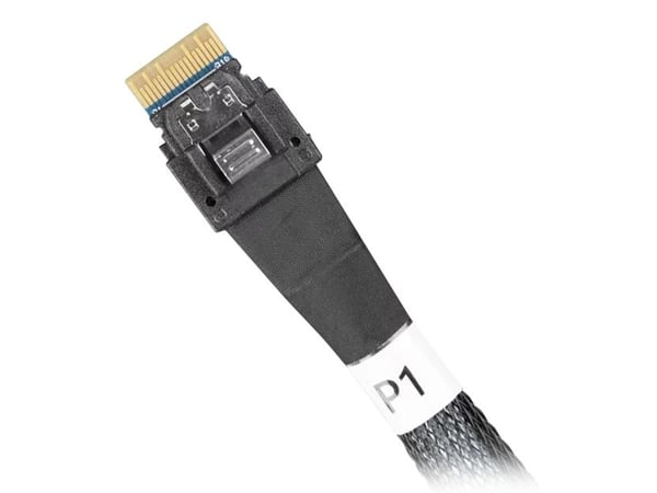 Icy Dock MB306L-B, 0,5 m, SlimSAS 8i SFF-8654, 2x SlimSAS 4i SFF-8654, Rett, Rett, Hankjønn/hankjønn