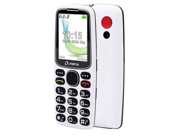Olympia STAR, Perusmalli, Kaksois-SIM, 6,1 cm (2.4"), Bluetooth, musta, Valkoinen