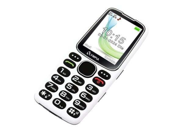 Olympia STAR, Perusmalli, Kaksois-SIM, 6,1 cm (2.4"), Bluetooth, musta, Valkoinen