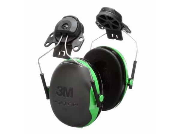 3M PELTOR Helmet Attached Earmuffs X1P3E, 10/Case, Øreklokker med hjelmbeskyttelse, Sort, Grønn