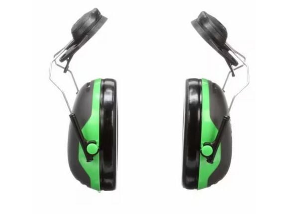 3M PELTOR Helmet Attached Earmuffs X1P3E, 10/Case, Øreklokker med hjelmbeskyttelse, Sort, Grønn