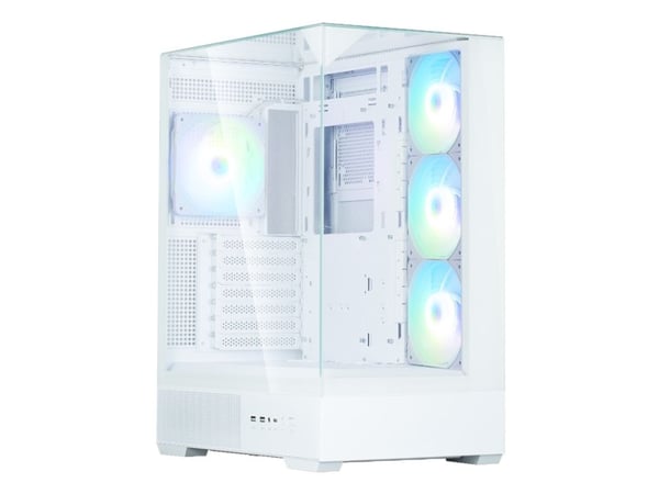 Zalman P40 Prism Plus White, Midi Tower, PC, Vit, ATX, micro ATX, Mini-ITX, Plast, Stål, Härdat glas, Multi