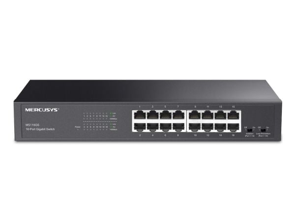 Mercusys MS116GS, Gigabit Ethernet (10/100/1000), Rack-montering