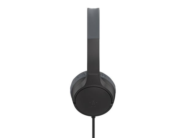 Belkin SoundForm Mini - Hodetelefoner med mikrofon - on-ear - kablet - 3,5 mm jakk, USB-C - svart