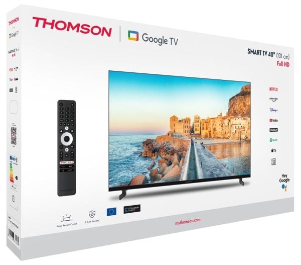 Thomson 40FG2S15, 101,6 cm (40"), 1920 x 1080 piksler, LCD, Smart TV, Wi-Fi, Svart